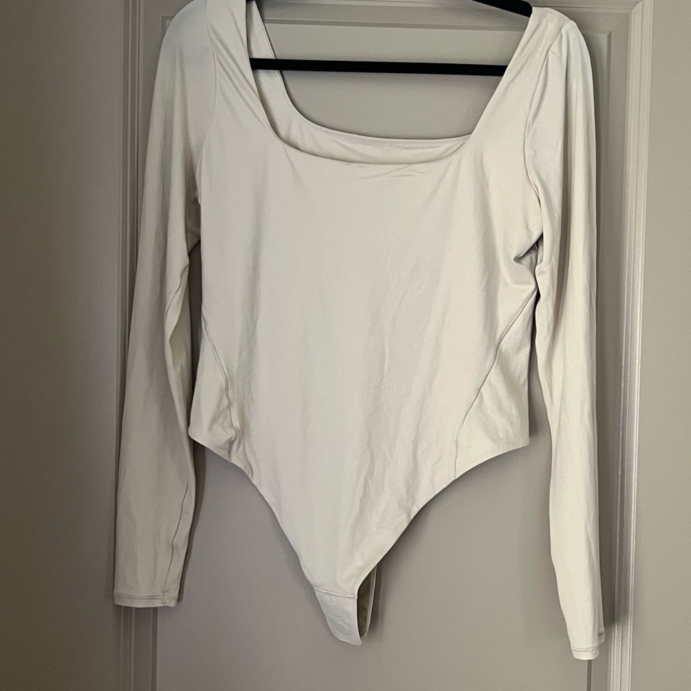 Lululemon Cream Long Sleeve Bodysuit